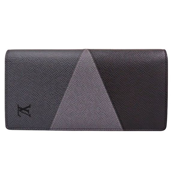 Louis Vuitton Handbags - Louis Vuitton Portefeuille Plaza NM Taiga M30715 Grey Long Wallet LV 0669 Louis